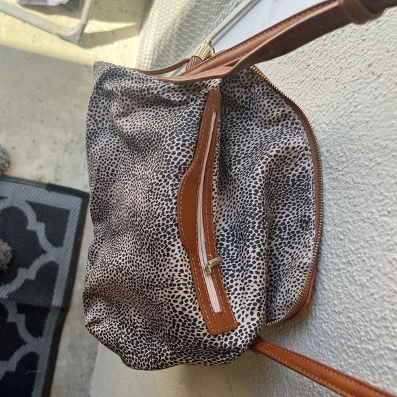 crossbody purse - cognac color - faux leather - Picture 4 of 6